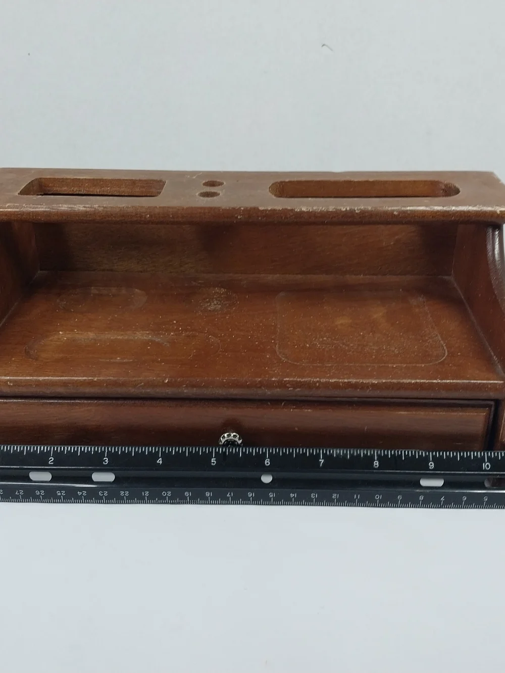Wood Desk Secretary Pull Out Drawer Pen & Envelope Slots Organizer 10.5x5.5x5”